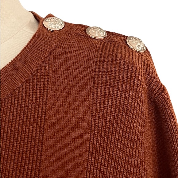 City Chic Royal Jumper Copper Long Sleeves Button Detail Brand New Plus Size M - Picture 3 of 8